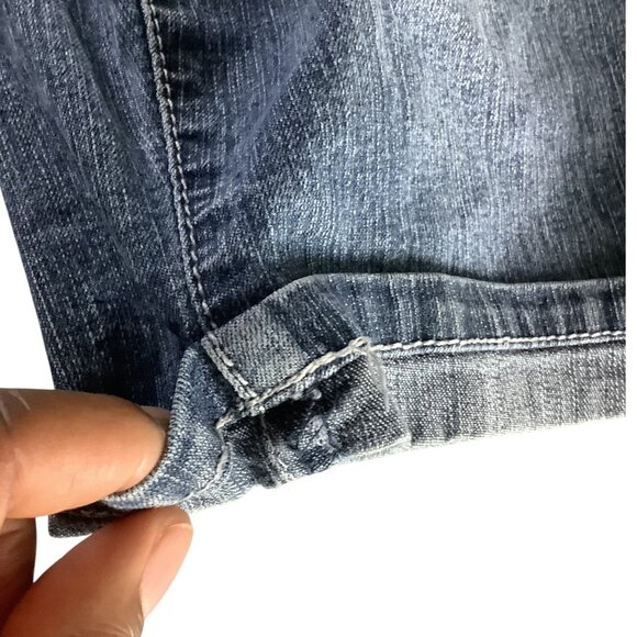 Girls Denim Bermuda Shorts Size 16 1/2 Rhinestone Detail Elastic Waist Band - Picture 9 of 13